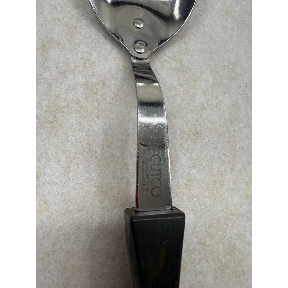 CUTCO Lot of 5 Serving Utensils Black Handles 17KD 17JI Slot Spoon Turner Whisk